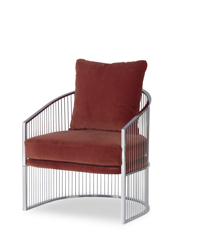 3778 - Ruffalo Nickel Barrel Chair