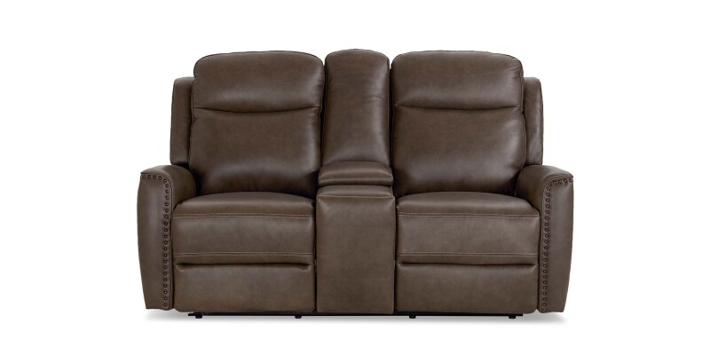 Douglas Leather Power Reclining Loveseat with Center Console