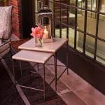 Abby Wrought Iron Square Outdoor Stacking Table 2 2 In. W X 24. 25 In. H - Image 4