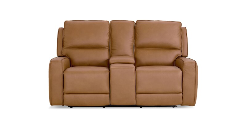 Raymond Leather Power Reclining Loveseat with Center Console
