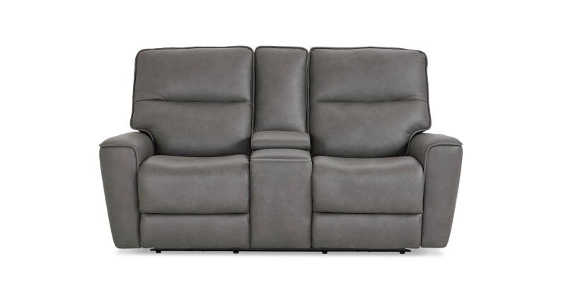 Kenneth Leather Power Reclining Loveseat with Center Console