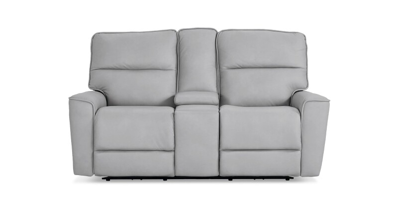 Kenneth Leather Power Reclining Loveseat with Center Console