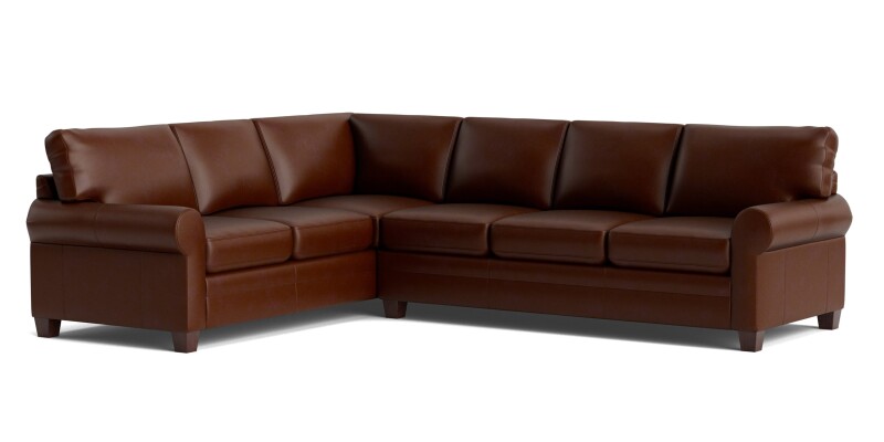 Carolina Leather L-Shaped Roll Arm Sectional