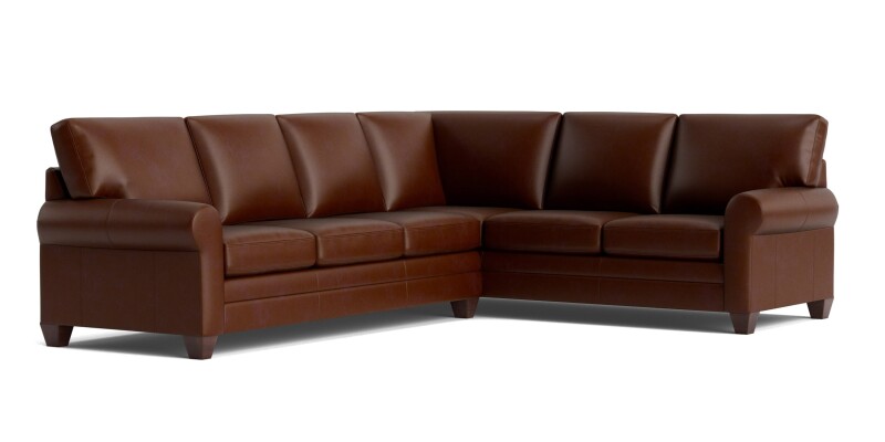 Carolina Leather L-Shaped Roll Arm Sectional