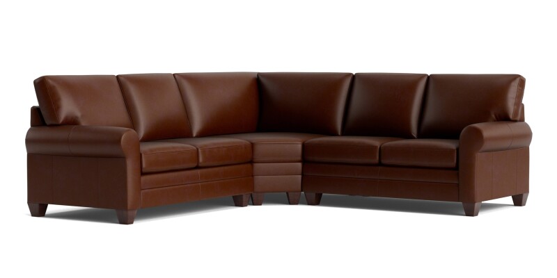 Carolina Leather L-Shaped Roll Arm Sectional