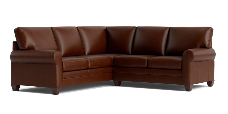 Carolina Leather L-Shaped Roll Arm Sectional