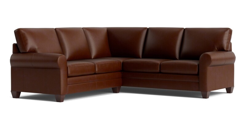 Carolina Leather L-Shaped Roll Arm Sectional