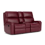Rio Leather Reclining Loveseat with Console - Image 5