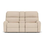Rio Leather Reclining Loveseat with Console - Image 7