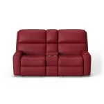Rio Leather Power Reclining Loveseat with Console & Power Headrests - Image 3