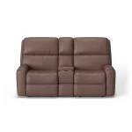 Rio Leather Power Reclining Loveseat with Console & Power Headrests - Image 6