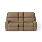 Rio Leather Power Reclining Loveseat with Console & Power Headrests - Image 7