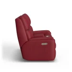 Rio Leather Power Reclining Loveseat with Console & Power Headrests - Image 8