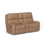 Rio Leather Power Reclining Loveseat with Console - Image 5