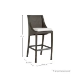 Athena Woven N-dura Resin Wicker Outdoor Bar Stool - Image 8