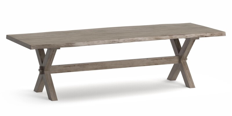 Crossbuck Live Edge Rectangle Dining Table
