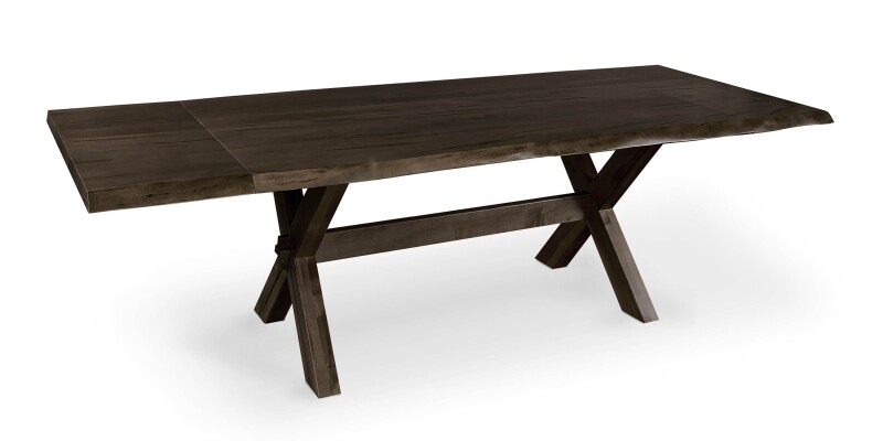 Crossbuck Live Edge Dining Table with Extendable Leaves
