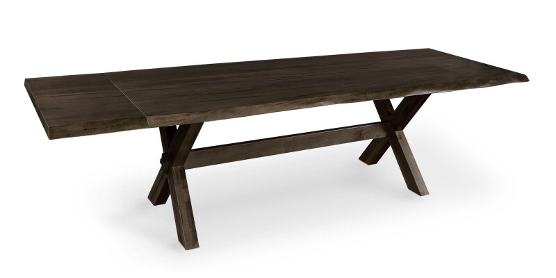 Crossbuck Live Edge Dining Table with Extendable Leaves