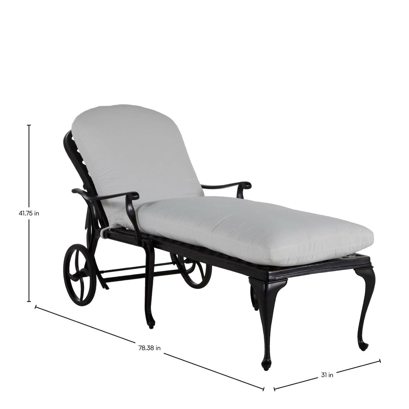 Provance Cast Aluminum Outdoor Chaise Lounge Wheels Included