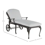 Provance Cast Aluminum Outdoor Chaise Lounge Wheels Included - Image 3