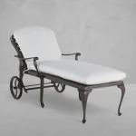 Provance Cast Aluminum Outdoor Chaise Lounge Wheels Included - Image 4