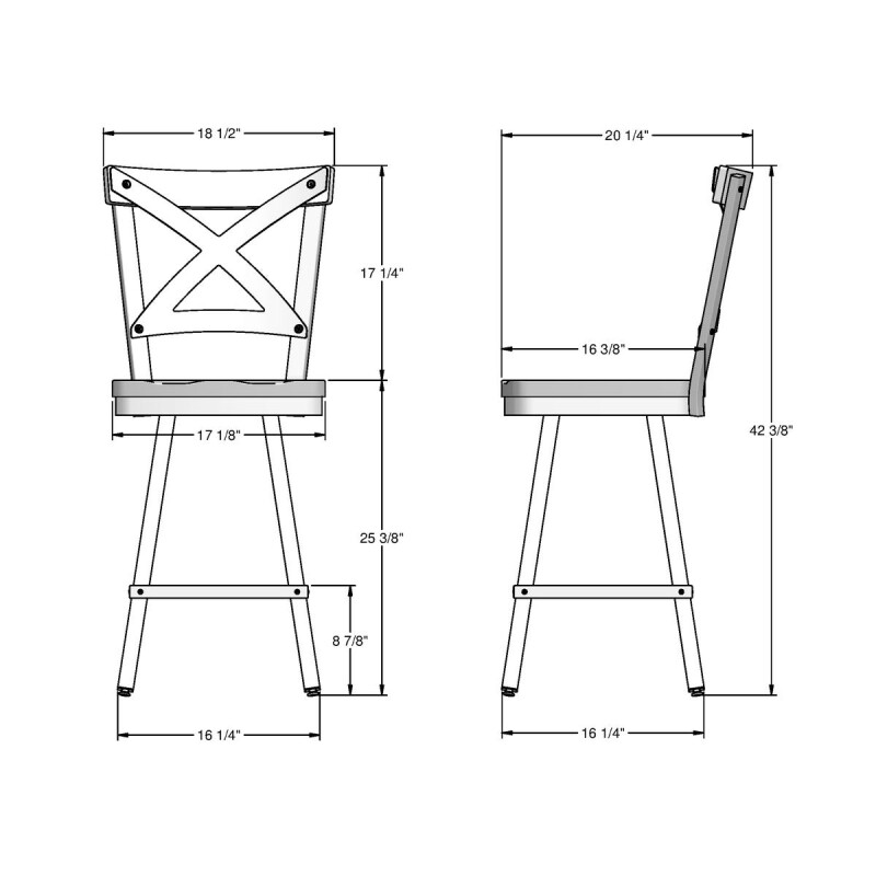 Jasper Swivel stool 41229-26WE/1B2586