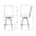 Noah Swivel stool 41230-26/48BP - Image 4