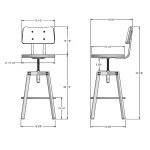 Woodland Screw stool 41269-WE/1B2584