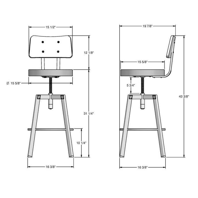 Symmetry Screw stool 41669-WE/1B51HCF487