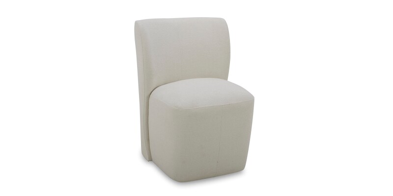 Reed Upholstered Dining Chair with Casters