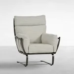 Majorca Wrought Aluminum Outdoor Spring Lounge Chair - Image 6