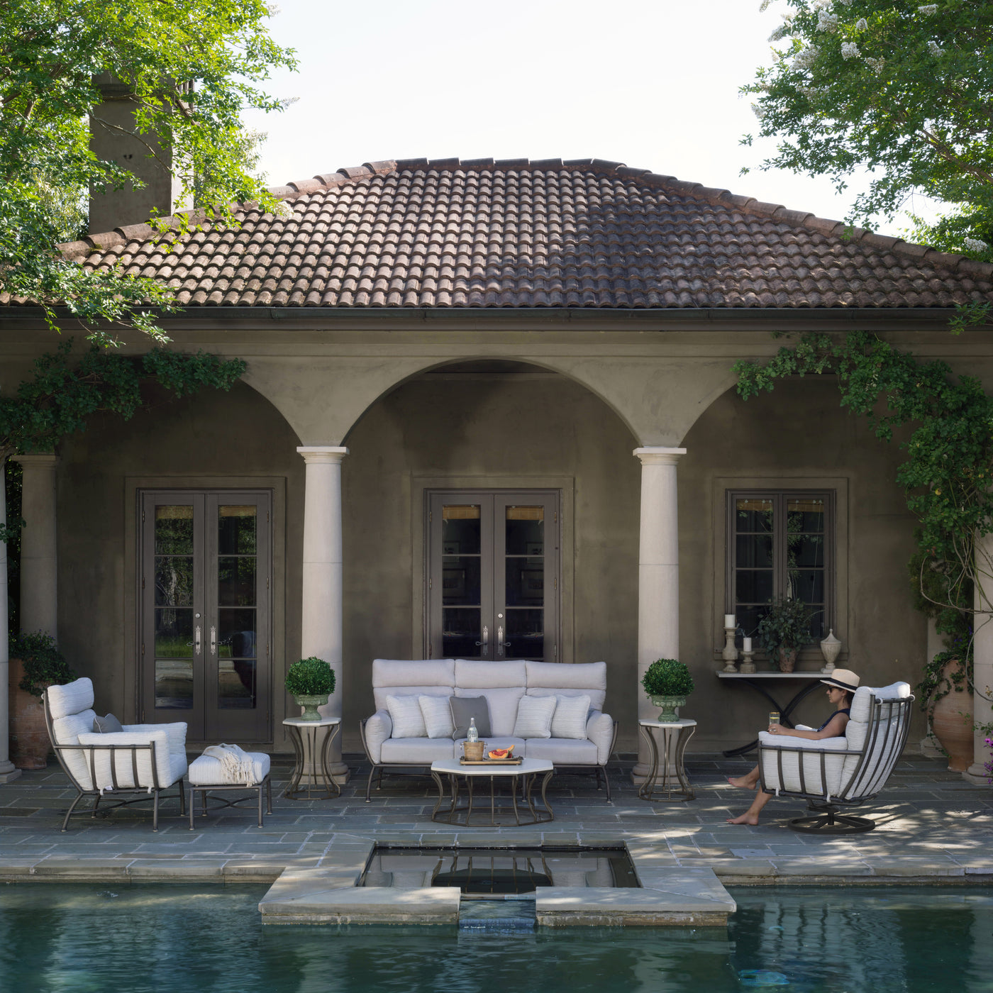 Majorca Wrought Aluminum Outdoor Sofa