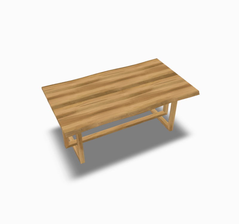 Malibu Table 4272 Plank Top Solid