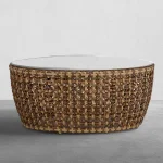 Largo Wicker 40 In. Round Outdoor Pedestal Coffee Table - Image 5