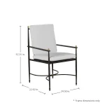 Roma Wrought Aluminum Outdoor Arm Chair - Image 5