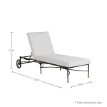 Roma Wrought Aluminum Outdoor Chaise Lounge With Wheels - Image 3