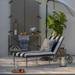 Roma Wrought Aluminum Outdoor Chaise Lounge With Wheels - Image 5