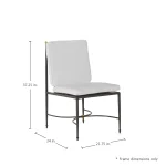 Roma Wrought Aluminum Outdoor Side Chair - Image 3