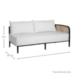 Havana Cane N-dura Resin Wicker Outdoor Right Arm Facing Sectional - Image 3