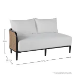 Havana Cane N-dura Resin Wicker Outdoor Left Arm Facing Sectional - Image 5