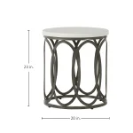 Ella Aluminum Round Outdoor End Table 20 In. W X 23 In. H