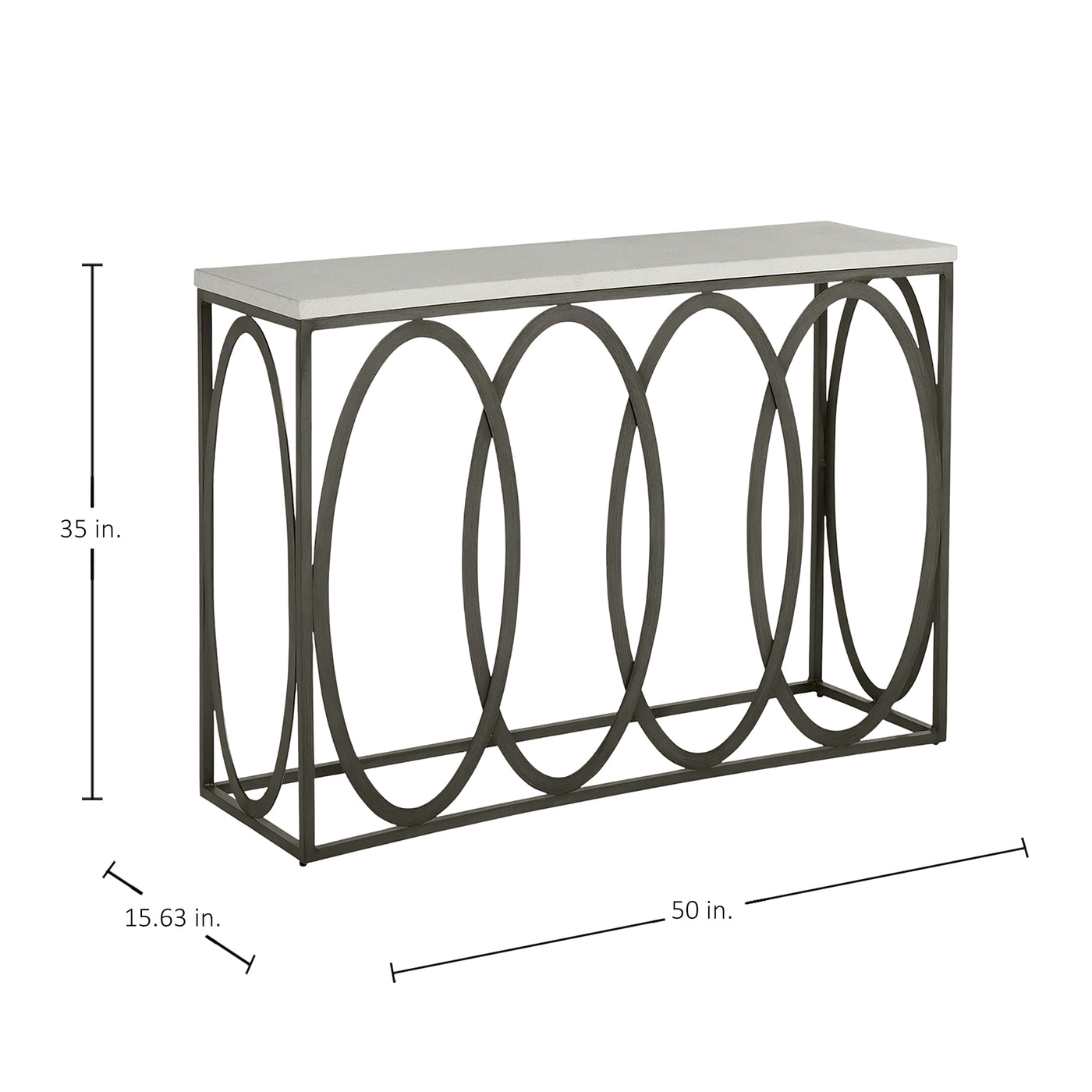 Ella Aluminum Rectangle Outdoor Console Table 50 In. W X 35 In. H