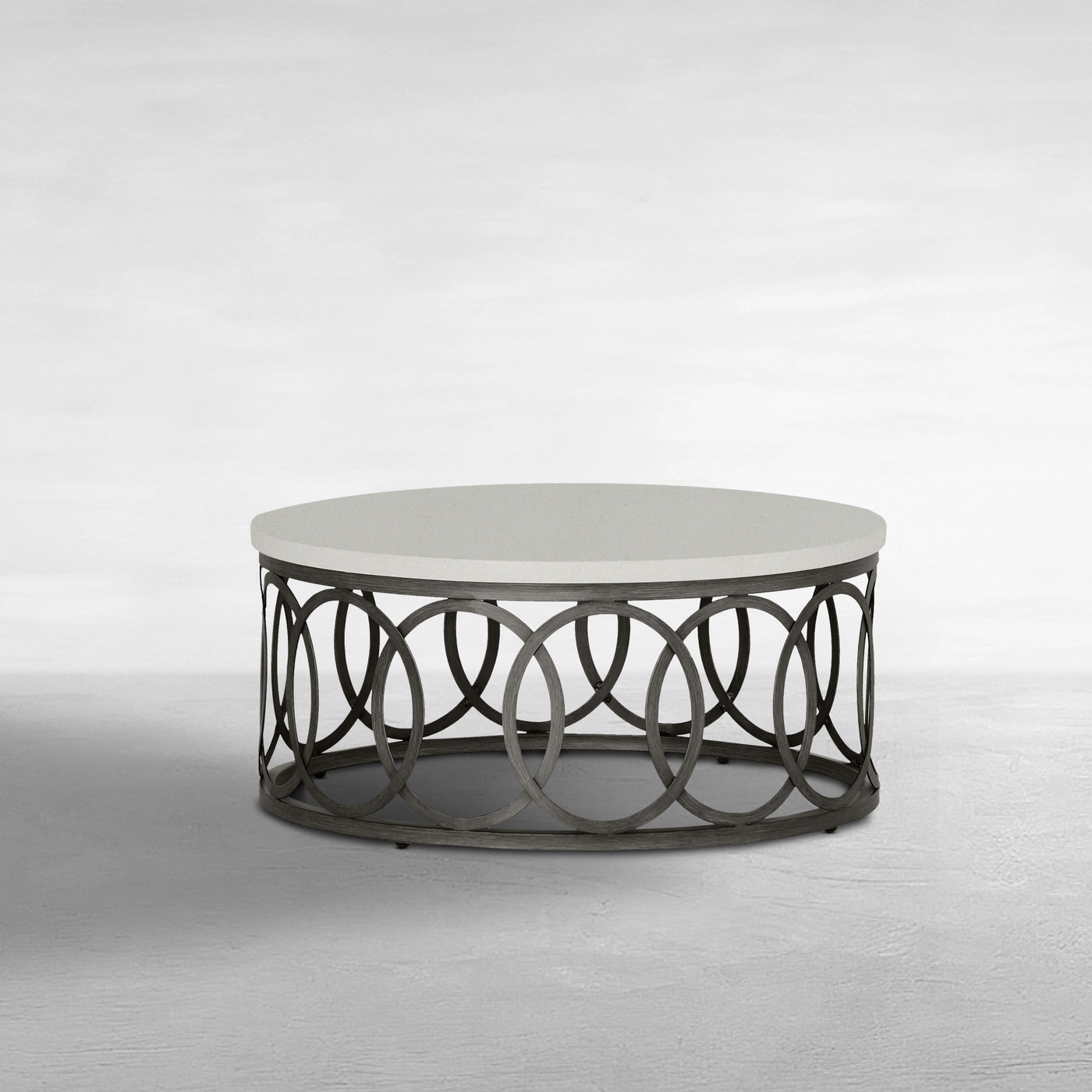 Ella Aluminum Round Outdoor Coffee Table 36 In. W X 16.5 In. H