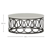 Ella Aluminum Round Outdoor Coffee Table 36 In. W X 16.5 In. H - Image 4
