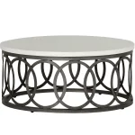 Ella Aluminum Round Outdoor Coffee Table 36 In. W X 16.5 In. H - Image 5