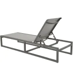 Serenata Wrought Aluminum Outdoor Sling Chaise Lounge - Image 9