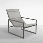 Serenata Wrought Aluminum Outdoor Sling Easy Lounge Chair - Image 7