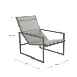Serenata Wrought Aluminum Outdoor Sling Easy Lounge Chair - Image 8