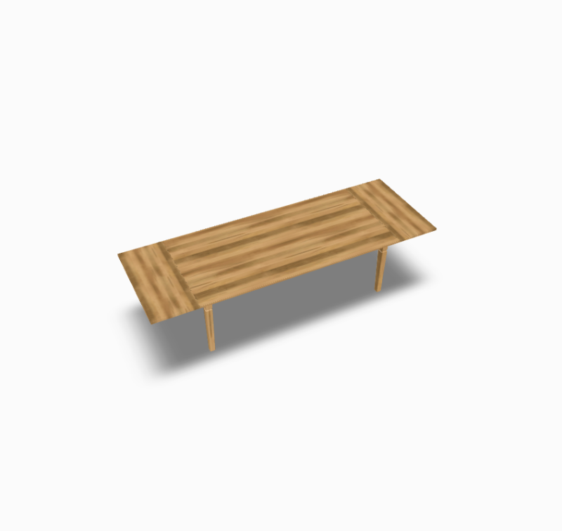 Plank Table 4896P Solid w/ Breadboard Leaves