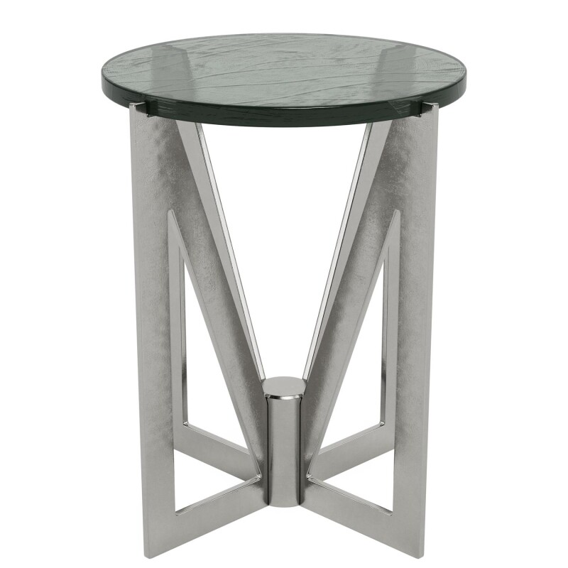 Round End Table Glass Top